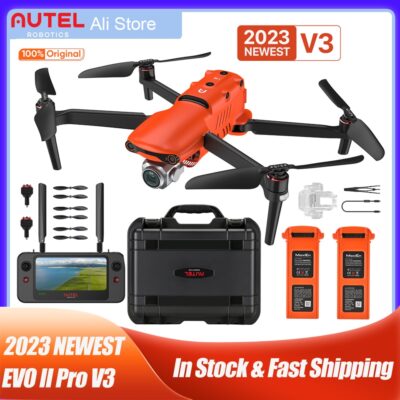 Autel Robotics EVO II Pro V3 Camera Drone Rugged Bundle 2023 Newest 12-bit A-Log Camera Drone with 6.4″ Smart Controller SE