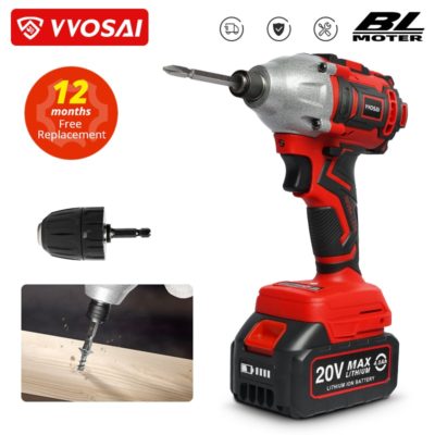 VVOSAI 20V Electric Screwdriver battery 300NM Brushless Cordless Screwdriver Impact Drill Impact Driver Rechargeable Driver