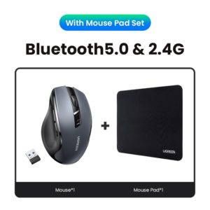 UGREEN Wireless Mouse Bluetooth 5.0 Ergonomic 4000 DPI 6 Mute Buttons For MacBook Tablet Laptop PC 2.4G Mice Mouse