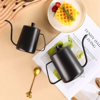 304 Stainless steel coffee pot Thin mouth pot pointed mouth pot household hand punching pot Long mouth hand punching coffee pot