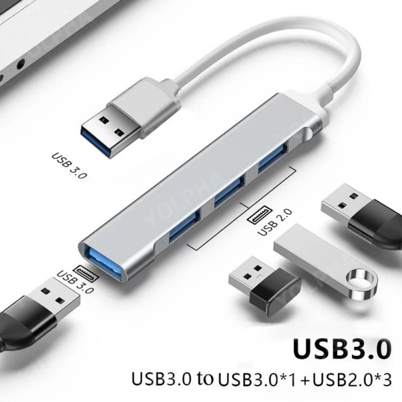 4Port USB 3.0 Hub USB Hub High Speed type c Splitter 5Gbps For PC Computer Accessories Multiport HUB 4 USB 3.0 2.0 Ports - Image 6